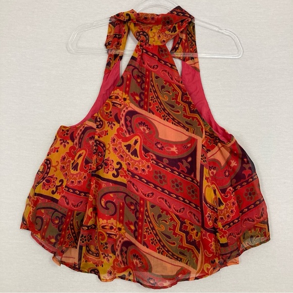 Free People Strawberry Meadow Combo Soft Flowy Boho Festival Top Medium - Picture 9 of 11